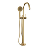 Brauer Gold Carving Staande Badkraan - handdouche rond 3 standen - 2 carving knoppen - PVD - geborsteld goud SW715694