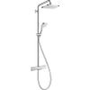 Hansgrohe Croma E280 showerpipe: met douchekraan thermostatisch m. 1jet hoofddouche EcoSmart m. 3jet handdouche multi en doucheslang 200cm chroom SW297557