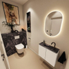 MONDIAZ TURE-DLUX 60cm toiletmeubel Talc. EDEN wastafel Lava positie midden. Met 1 kraangat. SW1103595