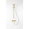 Fortifura Calvi douchekraan met glijstangset met staafhanddouche, metalen doucheslang Geborsteld Messing PVD (Goud) (goud) SW811926