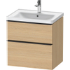 Duravit D-Neo wastafelonderkast 63.4x62.5x45.2cm 2 lades Natuur eiken Mat SW640795