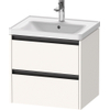Duravit Ketho 2 Wastafelonderkast - 2 laden - 58.4x45.5x54.9cm - grepen antraciet - wit supermat SW772763