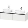 Duravit Ketho 2 wastafelonderbouwkast incl. consoleplaat met 2 laden voor dubbele waskommen 160x55x45.9cm met handgrepen antraciet wit mat SW772876