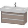 Duravit Ketho Wastafelonderkast 95x44x48cm Standaard greep met softclose spaanplaat Basalt Mat 0280189