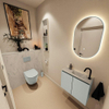MONDIAZ TURE-DLUX 60cm toiletmeubel Greey. EDEN wastafel Opalo positie rechts. Met 1 kraangat. SW1104334