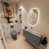 MONDIAZ TURE-DLUX 100cm toiletmeubel Dark Grey. EDEN wastafel Glace positie midden. Zonder kraangat. SW1103236