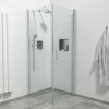 FugaFlow Efficiente Vetro Douchecabine - 1 draaideur - Zijwand - 80x80x200cm - 6mm veiligheidsglas - anti kalk - chroom SW1123761