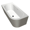 Xenz Charley XS Hoekbad - hoekopstelling links - 165x75cm - overloop - waste inox - bicolor wit/cement SW381956