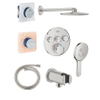 Grohe Grohtherm regendoucheset inbouw - hoofddouche rond - handdouche rond - supersteel SW1235143