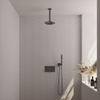 BRAUER gunmetal Carving Thermostatische Regendouche inbouw - drukknoppen - SET 53 - 20cm hoofddouche - plafondarm - staaf handdouche - doucheslang - wandaansluitbocht - gunmetal geborsteld PVD SW925686
