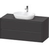 Duravit Ketho 2 wastafelonderbouwkast incl. consoleplaat met 2 laden 120x55x56.8cm met handgrepen antraciet grafiet supermat SW772044