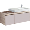 Geberit Citterio onderbouwkast met 2 laden 133.4x55.4x50.4cm met opbergruimte links voor wastafel met afleg links beige/taupe SW297163