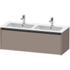 Duravit Ketho 2 wastafelonderbouwkast met 1 lade voor dubbele wastafel 128x48x44cm met greep antraciet basalt mat SW772055