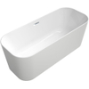 Villeroy & Boch Finion kunststof vrijstaand duobad quaryl ovaal 170x70x48cm incl. push-to-open afvoerplug + overloop chroom/wit SW106598