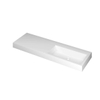 INK Momento wastafel - 140x45x9cm - 1 wasbak rechts - 0 kraangaten - polystone wit mat SW798410
