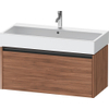 Duravit Ketho 2 wastafelonderbouwkast met 1 lade 98.4x46x44cm met greep antraciet noten mat SW773089