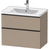 Duravit D-Neo wastafelonderkast 78.4x62.5x45.2cm 2 lades Linnen Mat SW641212