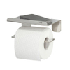 Tiger Colar Toiletrolhouder - zonder klep - met planchet - zelfklevend - gepolijst RVS SW106819