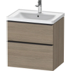 Duravit D-Neo wastafelonderkast 63.4x62.5x45.2cm 2 lades Eiken (terra) Mat SW641021