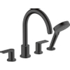 Hansgrohe Vernis Shape afdekset badkraan 211mm 4-gats mat zwart SW651665