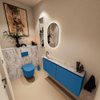 MONDIAZ TURE-DLUX 120cm toiletmeubel Jeans. EDEN wastafel Glace positie links. Met 1 kraangat. SW1103327