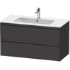 Duravit Ketho 2 wastafelonderbouwkast met 2 laden 101x48x55cm met grepen antraciet grafiet supermat SW772029