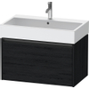 Duravit Ketho 2 wastafelonderbouwkast met 1 lade 78.4x46x44cm met greep antraciet eiken zwart mat SW772862