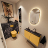 MONDIAZ TURE-DLUX 80cm toiletmeubel Ocher. EDEN wastafel Lava positie midden. Met 1 kraangat. SW1103888