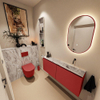 MONDIAZ TURE-DLUX 120cm toiletmeubel Fire. EDEN wastafel Glace positie rechts. Zonder kraangat. SW1103331