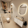 MONDIAZ TURE-DLUX 80cm toiletmeubel Talc. EDEN wastafel Frappe positie rechts. Met 1 kraangat. SW1102596