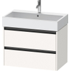 Duravit Ketho 2 wastafelonderbouwkast met 2 laden 78.4x46x54.9cm met grepen antraciet wit supermat SW772753