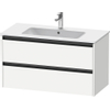 Duravit Ketho 2 wastafelonderbouwkast met 2 laden 101x48x55cm met grepen antraciet wit mat SW771896