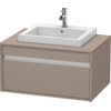 Duravit Ketho Wastafelonderkast 80x55.5x42.6cm 1 lade Standaard greep met softclose spaanplaat Basalt Mat 0300552