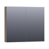 BRAUER Impress Deluxe spiegelkast - 80x70x15cm - interne en externe verlichting - 2 dubbelzijdige spiegeldeuren - Grove SW371751
