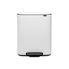 Brabantia Bo Pedaalemmer - 2x30 liter - 2 kunststof binnenemmers - wit SW1026529