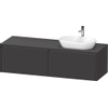 Duravit Ketho 2 wastafelonderbouwkast incl. consoleplaat met 2 laden voor waskom rechts 160x55x45.9cm met handgrepen antraciet grafiet supermat SW772952