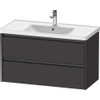 Duravit Ketho 2 wastafelonderbouwkast met 2 laden 98.4x45.5x54.9cm met grepen antraciet grafiet supermat SW772048