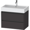 Duravit Ketho 2 wastafelonderbouwkast met 2 laden 78.4x46x54.9cm met grepen antraciet grafiet supermat SW772983