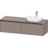 Duravit Ketho 2 wastafelonderbouwkast incl. consoleplaat met 2 laden voor waskom rechts 160x55x45.9cm met handgrepen antraciet basalt mat SW772779