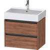 Duravit Ketho 2 wastafelonderbouwkast met 2 laden 68.4x46x54.9cm met grepen antraciet noten mat SW773158