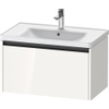 Duravit Ketho 2 wastafelonderbouwkast met 1 lade 78.4x45.5x44cm met greep antraciet hoogglans wit SW772935