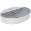 Geberit VariForm opzetwastafel ovaal met kraanbank met overloop 60x45x15.8cm wit 500772012 SW417186