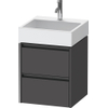 Duravit Ketho 2 wastafelonderbouwkast - 2 laden - 48.4x46x54.9cm - grepen antraciet - grafiet mat SW771804