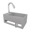 Wiesbaden Julia fonteinset Solid Surface 35x20x16cm betonlook links incl. Victoria luxe fonteinkraan chroom SW794329