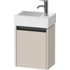 Duravit Ketho 2 wastafelonderbouwkast met 1 deur 36.4x23.8x44cm links, met greep antraciet taupe mat SW772988
