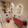MONDIAZ TURE-DLUX 100cm toiletmeubel Fire. EDEN wastafel Glace positie midden. Met 1 kraangat. SW1103268