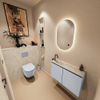 MONDIAZ TURE-DLUX 80cm toiletmeubel Clay. EDEN wastafel Ostra positie links. Met 1 kraangat. SW1104748