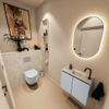 MONDIAZ TURE-DLUX 60cm toiletmeubel Clay. EDEN wastafel Ostra positie rechts. Met 1 kraangat. SW1104796