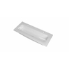 INK Reflekt wastafel - 100x40x1.5cm polystone centraal met 2 kraangaten - glans wit SW956005