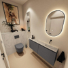 MONDIAZ TURE-DLUX 120cm toiletmeubel Dark Grey. EDEN wastafel Opalo positie rechts. Zonder kraangat. SW1104304